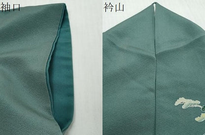 平和屋着物●訪問着　友禅　流水渡橋風景文　暈し染め　正絹　逸品　DABI2428ud