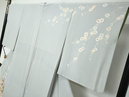 平和屋着物●十日町老舗ブランド　吉澤友禅　吾妻徳穂　訪問着　駒刺繍　草花文　暈し染め　金彩　やまと誂製　正絹　逸品　DABI2430ud