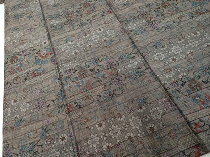 平和屋着物●本場大島紬　9マルキ　エ霞花唐草文　正絹　逸品　DABI2431ud