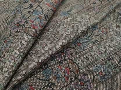平和屋着物●本場大島紬　9マルキ　エ霞花唐草文　正絹　逸品　DABI2431ud