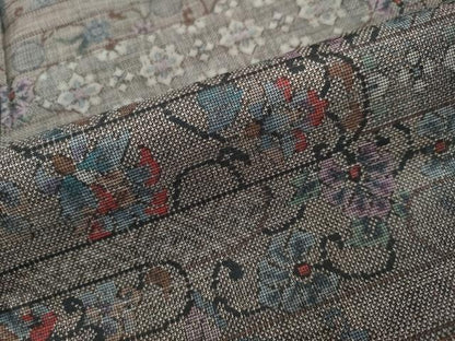 平和屋着物●本場大島紬　9マルキ　エ霞花唐草文　正絹　逸品　DABI2431ud