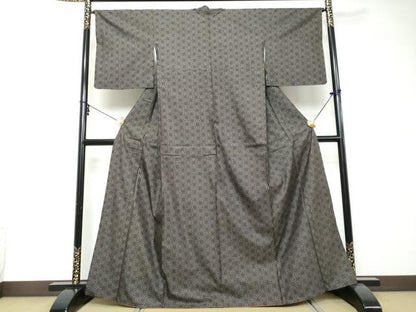 平和屋着物●本場大島紬　9マルキ　麻の葉文様　正絹　逸品　DABI2432ud