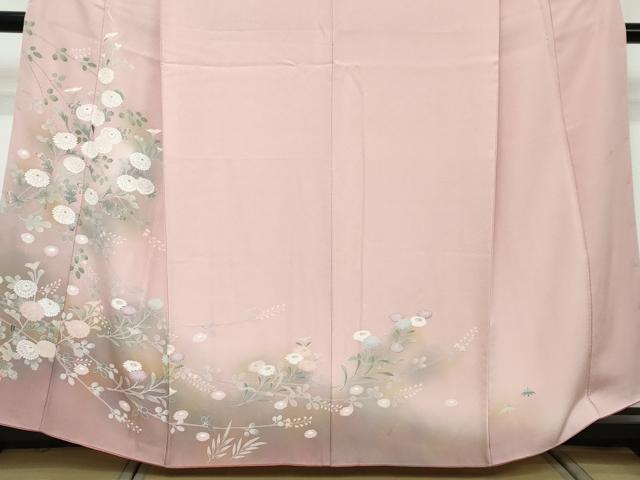 平和屋着物●訪問着　友禅　作家物　草花文　暈し染め　正絹　逸品　DABI2434ud