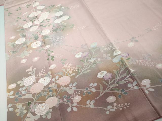 平和屋着物●訪問着　友禅　作家物　草花文　暈し染め　正絹　逸品　DABI2434ud