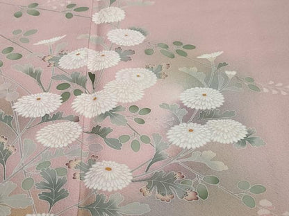 平和屋着物●訪問着　友禅　作家物　草花文　暈し染め　正絹　逸品　DABI2434ud
