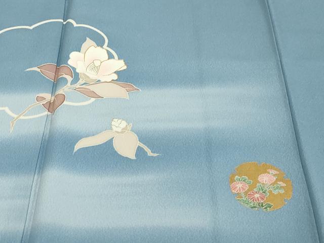 平和屋着物●訪問着　駒刺繍　雪輪草花文　暈し染め　金彩　鈴乃屋扱い　正絹　逸品　DABI2435ud