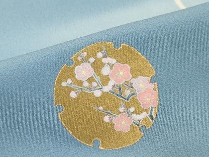 平和屋着物●訪問着　駒刺繍　雪輪草花文　暈し染め　金彩　鈴乃屋扱い　正絹　逸品　DABI2435ud