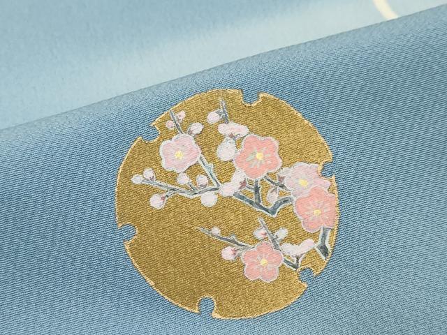 平和屋着物●訪問着　駒刺繍　雪輪草花文　暈し染め　金彩　鈴乃屋扱い　正絹　逸品　DABI2435ud