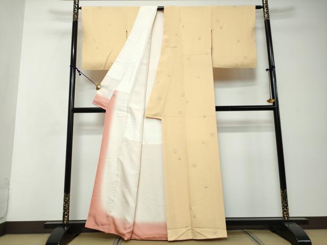 平和屋着物●上質な小紋　総刺繍　手毬文　正絹　逸品　DABI2436ud