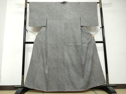 平和屋着物●大変加工の良い総絞り小紋　黒地　ほていや扱い　正絹　逸品　DABI2440ud