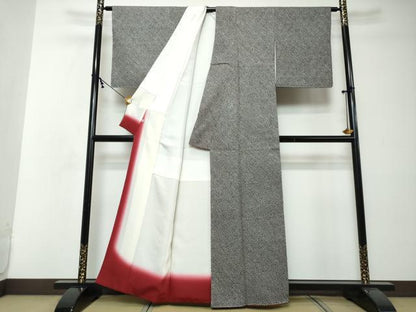 平和屋着物●大変加工の良い総絞り小紋　黒地　ほていや扱い　正絹　逸品　DABI2440ud