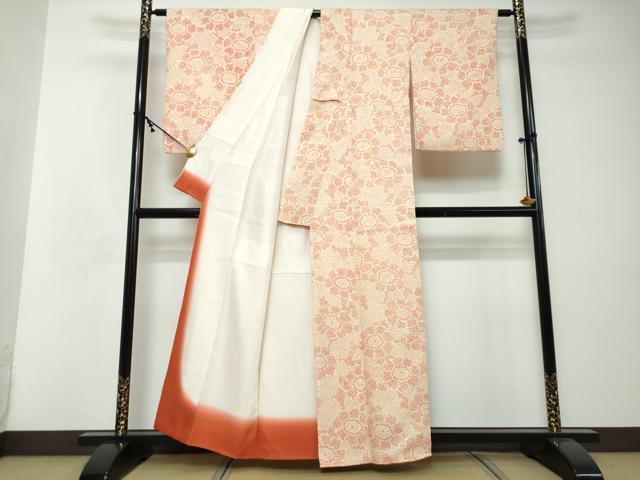 平和屋着物●上質な小紋　総絞り　花尽くし文　正絹　逸品　DABI2443ud