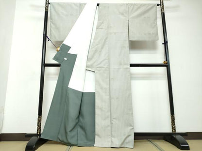 平和屋着物●上質な紬　草花文　正絹　逸品　DABI2444ud