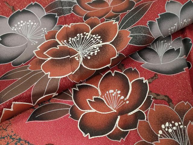 平和屋着物●豪華振袖　駒刺繍　花車文　暈し染め　銀彩　金通し地　正絹　逸品　DABI2447ud