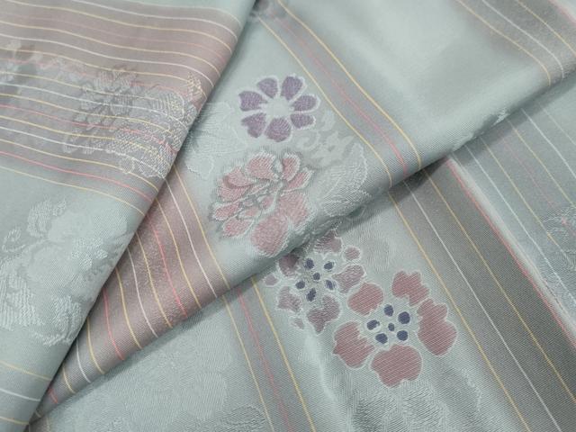 平和屋着物●上質な小紋　地紋起こし　草花文　正絹　逸品　DABI2454ud