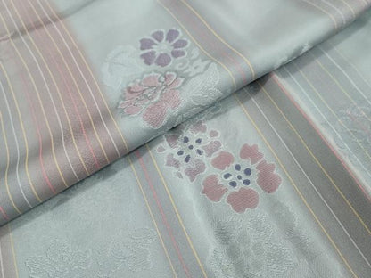 平和屋着物●上質な小紋　地紋起こし　草花文　正絹　逸品　DABI2454ud