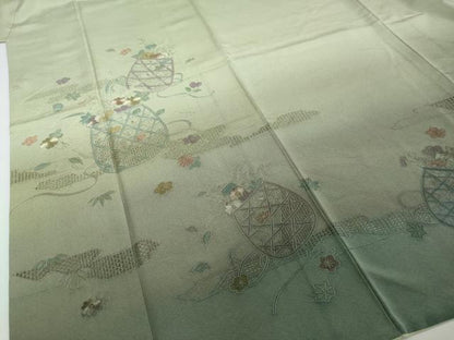 平和屋着物●中国三大刺繍　汕頭刺繍　スワトウ刺繍　総刺繍　訪問着　エ霞花籠文　暈し染め　正絹　逸品　DABI2457ud
