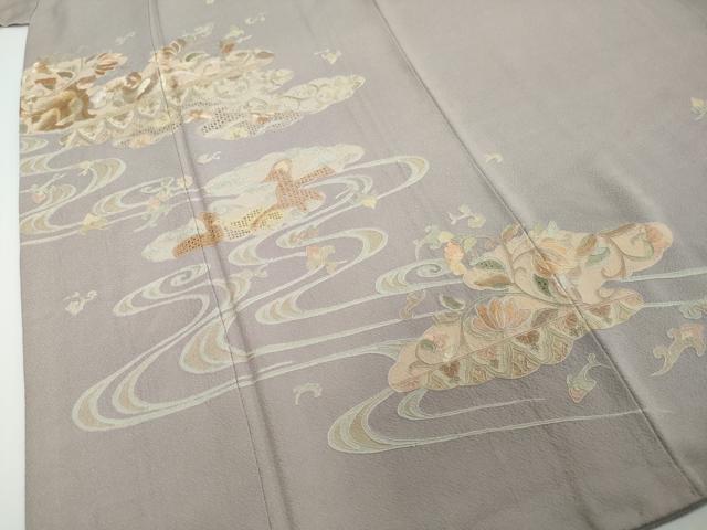 平和屋着物●中国三大刺繍　蘇州刺繍　総刺繍　訪問着　雲取り動物草花文　正絹　逸品　DABI2460ud