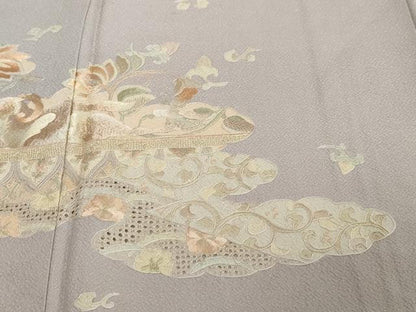 平和屋着物●中国三大刺繍　蘇州刺繍　総刺繍　訪問着　雲取り動物草花文　正絹　逸品　DABI2460ud