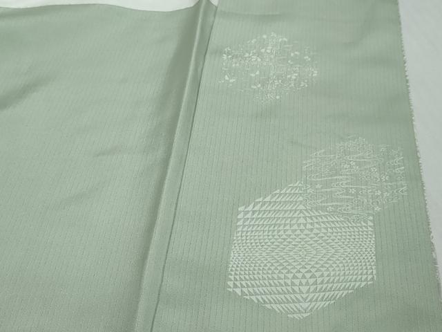 平和屋着物●訪問着　刺繍　流水草花文　暈し染め　金彩　正絹　逸品　DABI2461ud