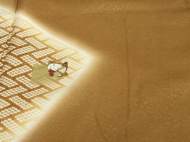 平和屋着物●訪問着　刺繍　鹿の子箔散らし草花文　暈し染め　金彩　正絹　逸品　DABI2465ud