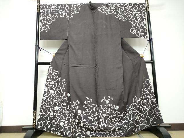 平和屋着物●華道家　假屋崎省吾プロデュース　きものの世界　訪問着　更紗花唐草文　金彩　まるやま扱い　正絹　逸品　DABI2471ud