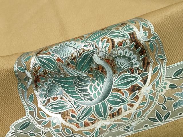 平和屋着物○訪問着 花鳥絵皿文 暈し染め 銀彩 正絹
