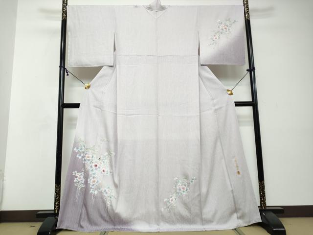 平和屋着物●螺鈿作家　藤本隆士　訪問着　螺鈿　草花文　暈し染め　さが美扱い　正絹　逸品　未使用　DABI2478ud