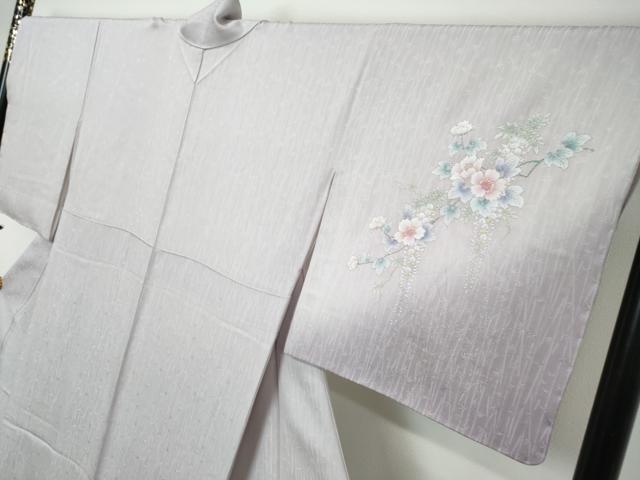平和屋着物●螺鈿作家　藤本隆士　訪問着　螺鈿　草花文　暈し染め　さが美扱い　正絹　逸品　未使用　DABI2478ud