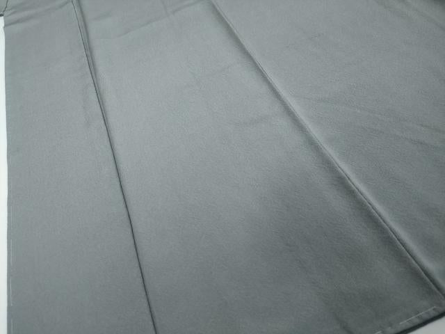 平和屋着物●染色作家　斉藤三才　色無地　鉛色　正絹　逸品　未使用　DABI2480ud