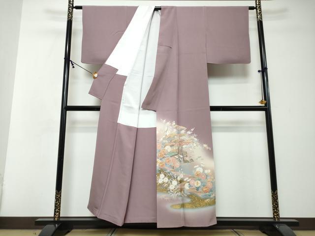 平和屋着物●豪華色留袖　作家物　駒刺繍　渡橋風景草花文　暈し染め　金彩　正絹　逸品　DABI2481ud