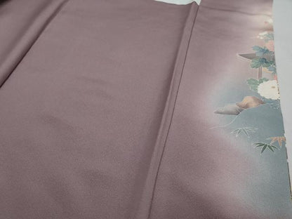 平和屋着物●豪華色留袖　作家物　駒刺繍　渡橋風景草花文　暈し染め　金彩　正絹　逸品　DABI2481ud