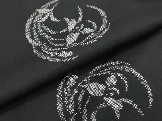 平和屋着物●本場大島紬　9マルキ　地空き　草花丸文　正絹　逸品　DABI2483ud