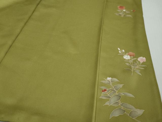 平和屋着物●訪問着　駒刺繍　草花文　金彩　正絹　逸品　DABI2487ud