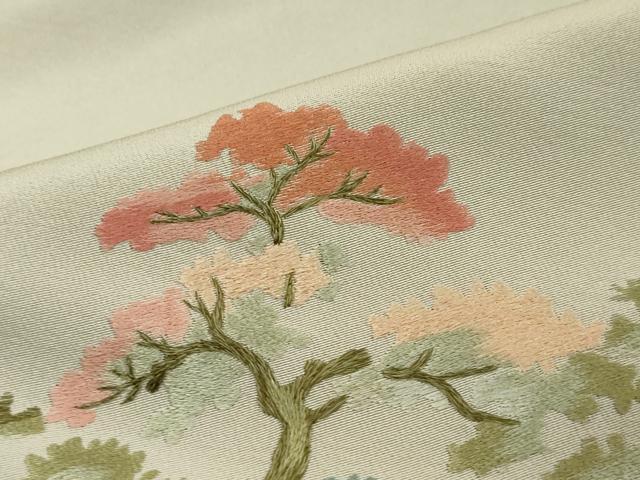 平和屋着物●豪華色留袖　総刺繍　天蚕糸　黄金糸　流水風景文　暈し染め　正絹　逸品　DABI2488ud