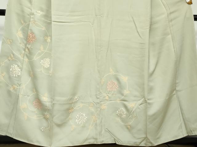 平和屋着物●訪問着　駒刺繍　花唐草文　金彩　正絹　逸品　未使用　DABI2491ud