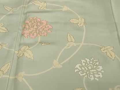 平和屋着物●訪問着　駒刺繍　花唐草文　金彩　正絹　逸品　未使用　DABI2491ud