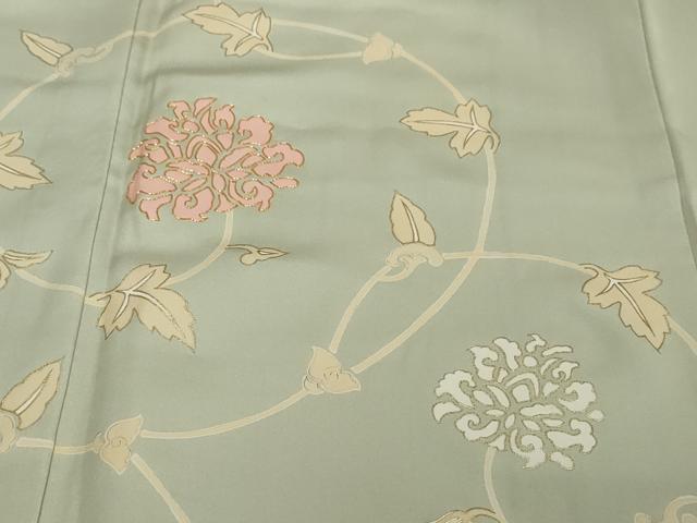 平和屋着物●訪問着　駒刺繍　花唐草文　金彩　正絹　逸品　未使用　DABI2491ud