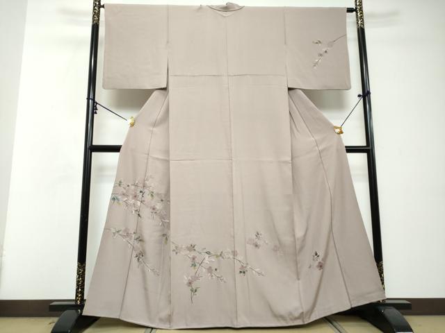 平和屋着物●中国三大刺繍　スワトウ刺繍　汕頭刺繍　総刺繍　訪問着　草花文　金糸　正絹　逸品　DABI2492ud