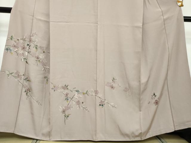 平和屋着物●中国三大刺繍　スワトウ刺繍　汕頭刺繍　総刺繍　訪問着　草花文　金糸　正絹　逸品　DABI2492ud