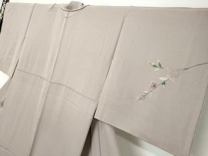 平和屋着物●中国三大刺繍　スワトウ刺繍　汕頭刺繍　総刺繍　訪問着　草花文　金糸　正絹　逸品　DABI2492ud