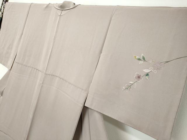 平和屋着物●中国三大刺繍　スワトウ刺繍　汕頭刺繍　総刺繍　訪問着　草花文　金糸　正絹　逸品　DABI2492ud