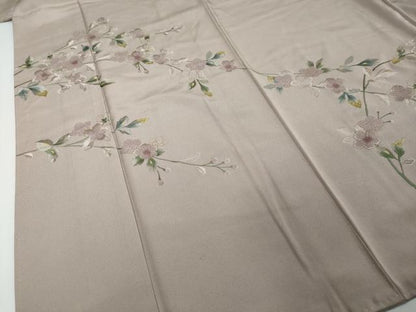 平和屋着物●中国三大刺繍　スワトウ刺繍　汕頭刺繍　総刺繍　訪問着　草花文　金糸　正絹　逸品　DABI2492ud