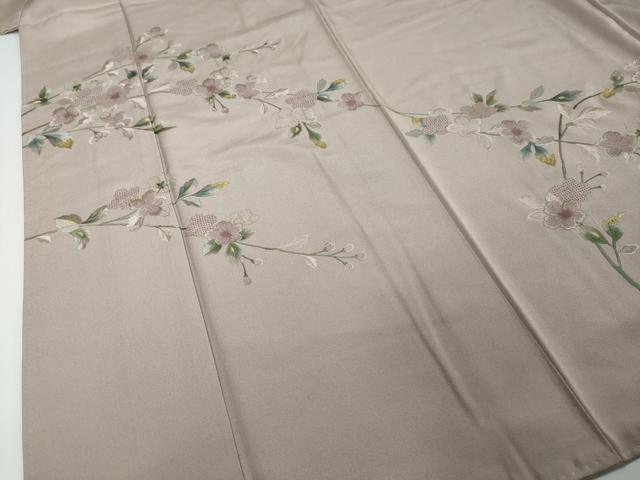平和屋着物●中国三大刺繍　スワトウ刺繍　汕頭刺繍　総刺繍　訪問着　草花文　金糸　正絹　逸品　DABI2492ud