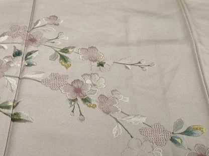 平和屋着物●中国三大刺繍　スワトウ刺繍　汕頭刺繍　総刺繍　訪問着　草花文　金糸　正絹　逸品　DABI2492ud