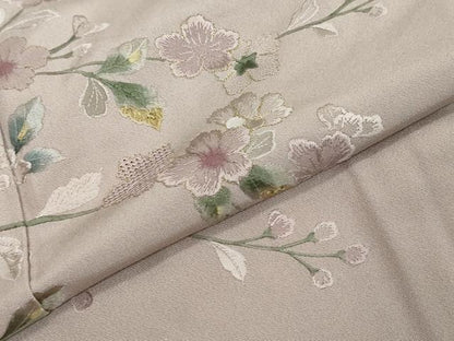 平和屋着物●中国三大刺繍　スワトウ刺繍　汕頭刺繍　総刺繍　訪問着　草花文　金糸　正絹　逸品　DABI2492ud