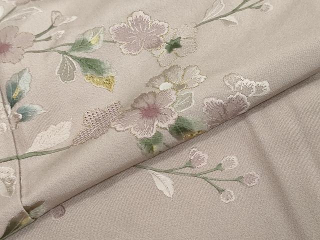 平和屋着物●中国三大刺繍　スワトウ刺繍　汕頭刺繍　総刺繍　訪問着　草花文　金糸　正絹　逸品　DABI2492ud