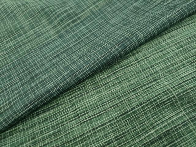 平和屋着物●上質な小紋　紬地　京友禅　霞文　反端付き　正絹　逸品　DABI2493ud