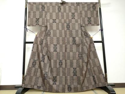 平和屋着物●本場大島紬　7マルキ　短冊花文　正絹　逸品　未使用　DABI2499ud