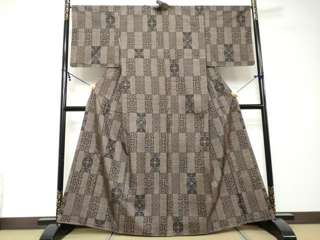 平和屋着物●本場大島紬　7マルキ　短冊花文　正絹　逸品　未使用　DABI2499ud